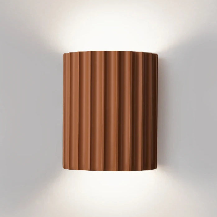 Applique Murale Cylindre Bois Texturé Minimaliste Design Moderne - Chambre Salle de Bain Salon — Colure
