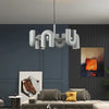 Lustre Suspension Cylindres Métal Gris Art Déco - Salon Salle à Manger — Torre