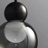 Suspension Cylindre Verre Fumé et Métal Noir - Chambre Salon Cuisine — Denebola