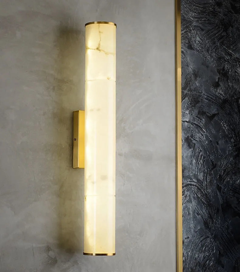 Geoffroy Cylindre Onyx Blanc et Laiton