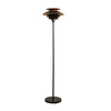 Lampadaire Tablette Métal Noir et Bois Minimaliste Design - Salon Bureau Chambre — Lumio