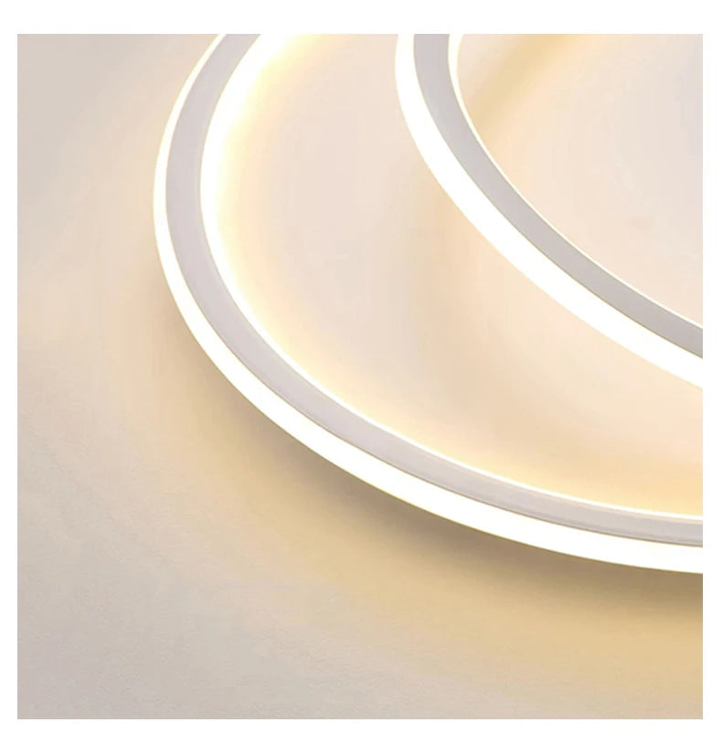 Plafonnier Anneaux Métal Blanc Minimaliste Design Moderne - Salle de Bain Salon Chambre — Maestral
