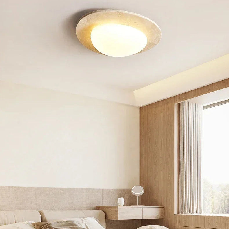 Plafonnier Ovale Verre Opalin Blanc Épuré Design Moderne - Salle de Bain Salon Chambre — Aristide