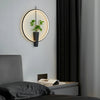 Applique Murale Anneau Métal Noir et Verre Épuré Design Moderne Noire Ronde - Chambre Salle de Bain Salon — Orbit