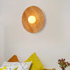 Applique Murale Bois Naturel Disque Rond Texturé Ronde - Chambre Salon Salle de Bain — Éclat