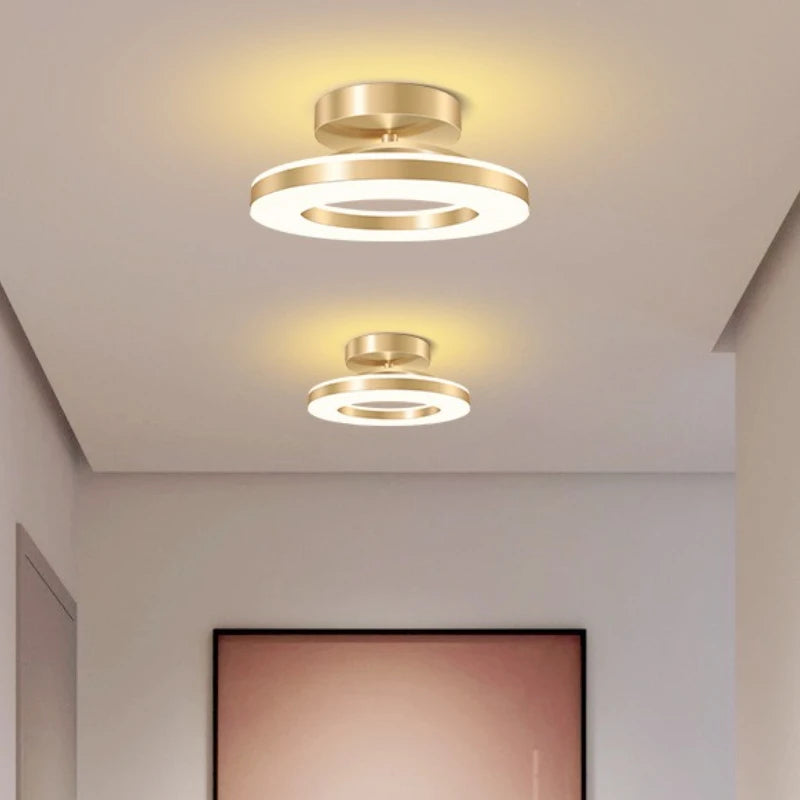Plafonnier Anneaux Laiton Doré Minimaliste Design Moderne - Salon Salle à Manger Chambre — Ivoire
