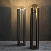 Lampadaire Cylindre Métal Noir et Verre Ambré - Salon Bureau Chambre — Prisme