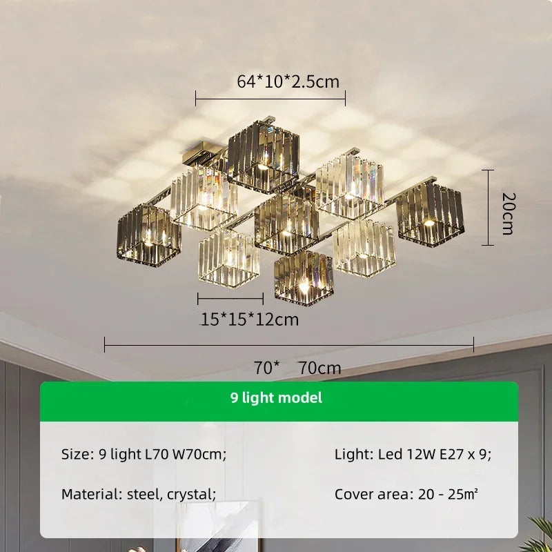 Sofia Cube Cristal et Métal Chromé Art Déco