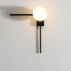 Applique Murale Sphère Verre Opalin Minimaliste Noir Mat Design Moderne - Chambre Salle de Bain Salon — Casimir