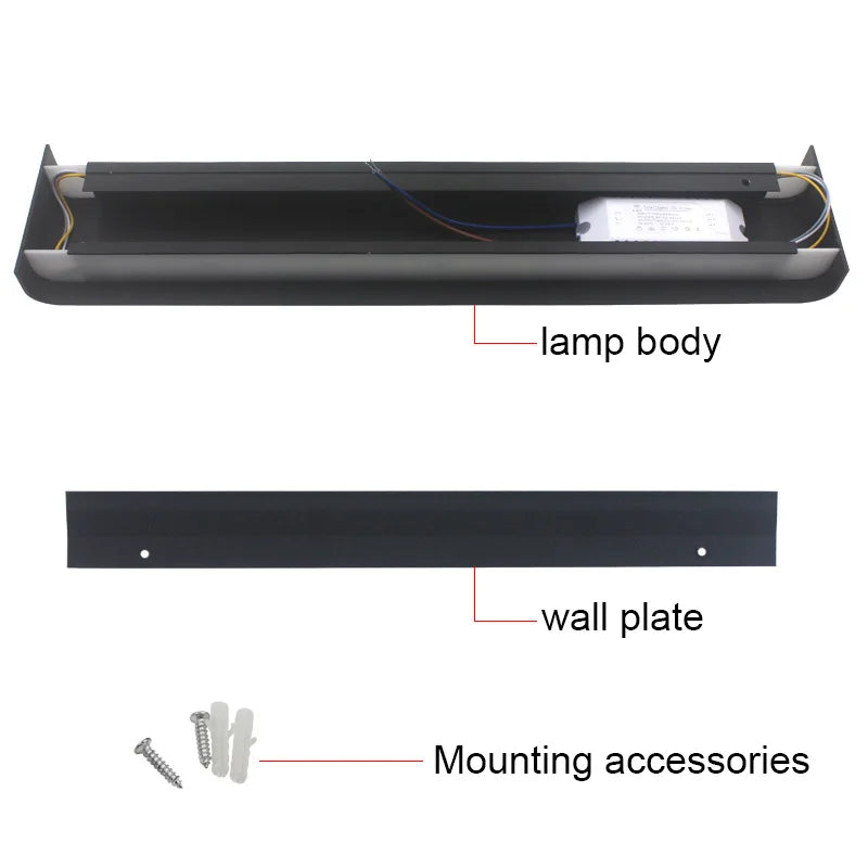 Lumis239 Rectangle Métal Noir Mat Minimaliste B