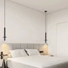 Suspension Cylindre Acier Noir Mat Minimaliste Design - Chambre Salon Cuisine — Vivace