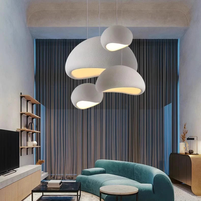 Suspension Nuage Fibre Blanche Minimaliste Design - Chambre Salon Cuisine — Nimbus