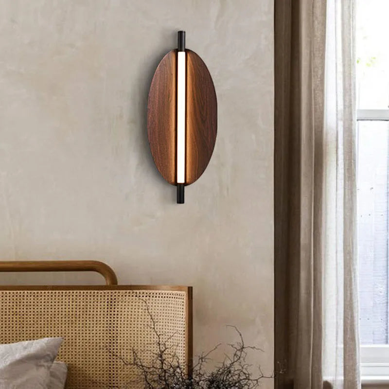 Applique Murale Ovale Bois Naturel Minimaliste Design Moderne - Chambre Salle de Bain Salon — Ovalo