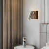 Applique Murale Cylindre Laiton et Bois Noyer Épuré Design Moderne - Chambre Salle de Bain Salon — Prisme