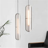 Suspension Cylindre Verre Texturé Transparent Minimaliste Design - Chambre Salon Cuisine — Fuste