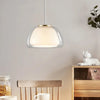 Suspension Niveaux Verre Opalin Blanc et Laiton - Chambre Salon Cuisine — Stratéo