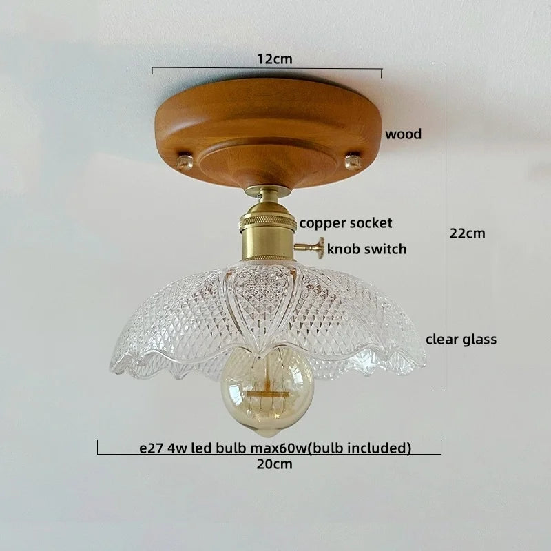 Lumio Vintage Verre Transparent et Bois Naturel