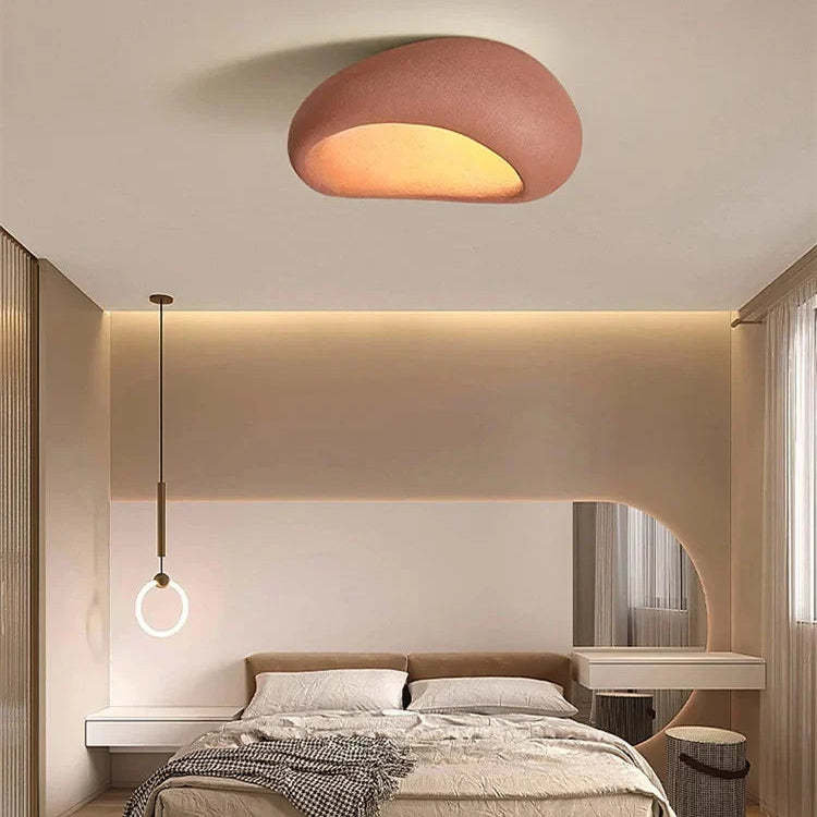 Plafonnier Coquillage Plâtre Blanc Minimaliste Design Moderne - Salle de Bain Salon Chambre — Flambeau