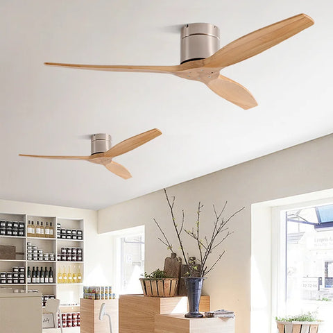 Ventilateur de Plafond Bois Vintage Industriel