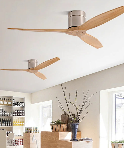 Ventilateur de Plafond Bois Vintage Industriel