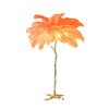 Lampadaire Plumes Blanches et Métal Doré Art Déco - Salon Bureau Chambre — Aigrette