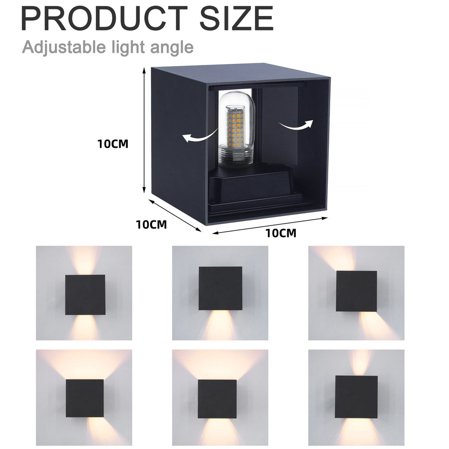 Ilaria Carré Aluminium Noir Mat Minimaliste