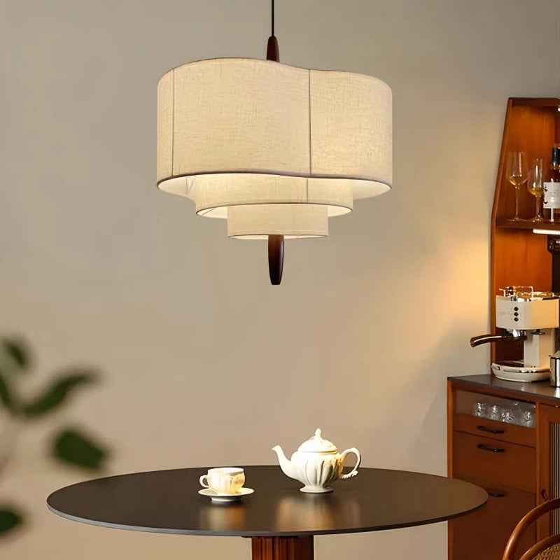 Suspension Anneaux Tissu Crème Minimaliste Design - Chambre Salon Cuisine — Onyx
