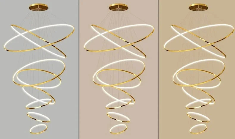Svea Spirale Anneaux Métal Doré Contemporain