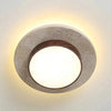 Plafonnier Béton Brut et Bois Naturel Anneau LED - Salon Cuisine Chambre — Quantum