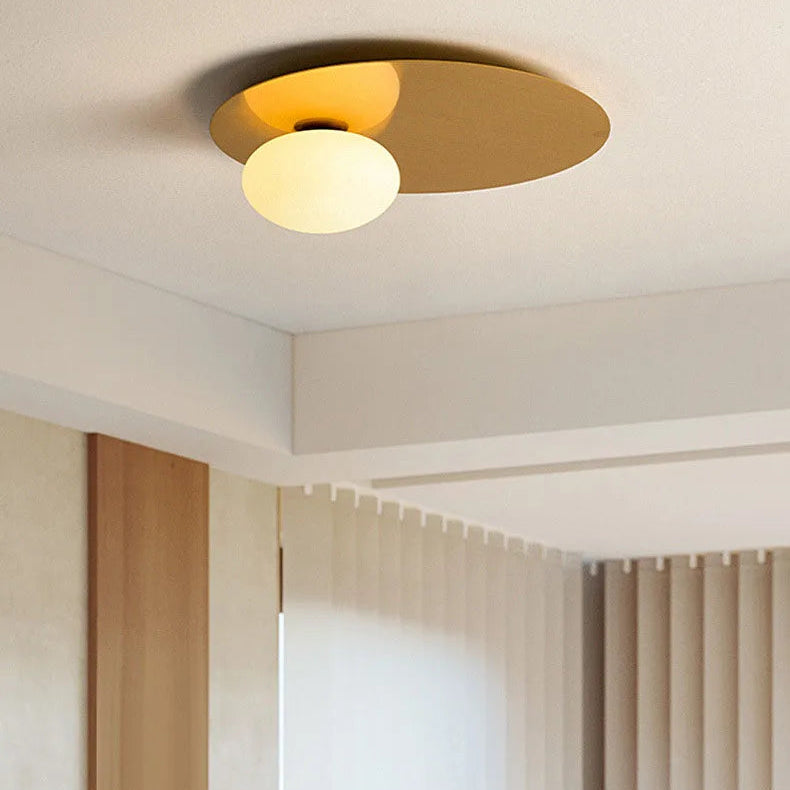 Plafonnier Disque Métal Doré Minimaliste Design Moderne - Salle de Bain Salon Chambre — Plateo