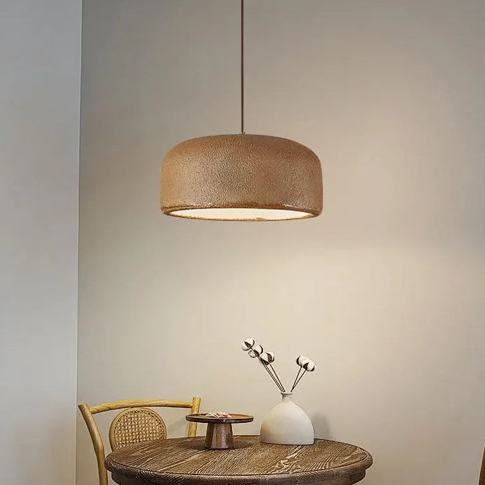 Suspension Cylindre Tissu Blanc Minimaliste Design - Chambre Salon Cuisine — Fulgor