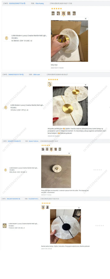 Alva Disque Marbre Blanc et Laiton Épuré