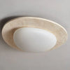 Plafonnier Ovale Verre Opalin Blanc Épuré Design Moderne - Salle de Bain Salon Chambre — Aristide