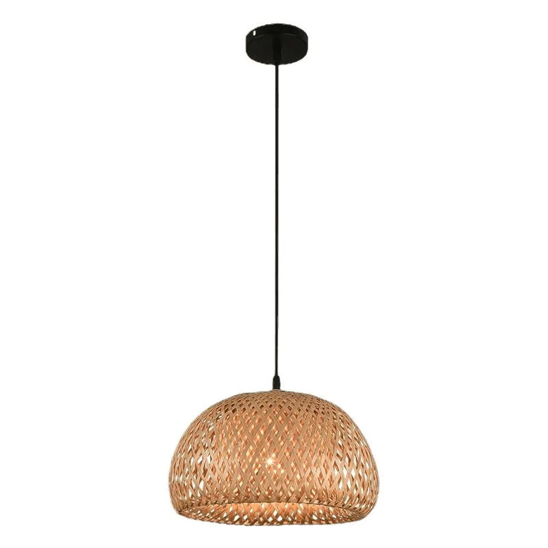 Suspension Dôme Bambou Tressé Naturel Épuré Design - Cuisine Chambre Salon — Adiza
