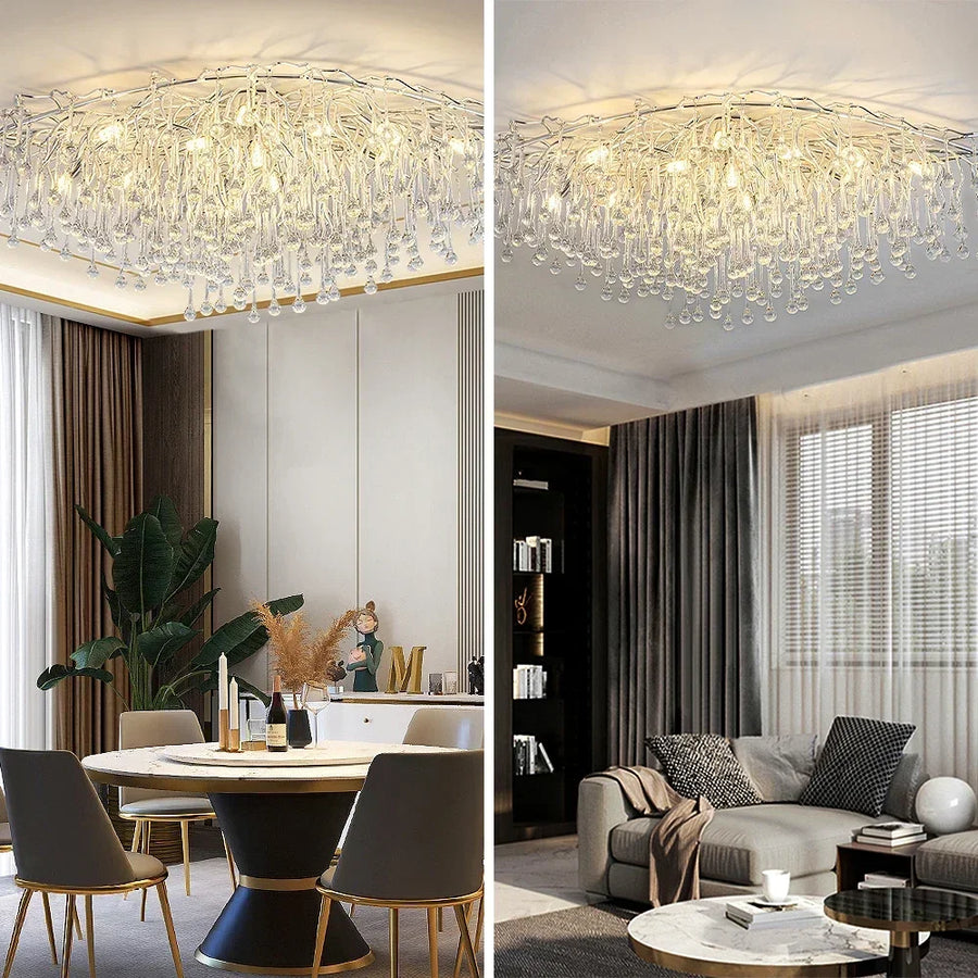 Randi Cascade Cristal et Métal Doré Luxueux