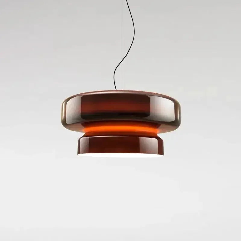 Elena Anneau Verre Fumé et Métal Noir