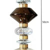 Lidia Cylindres Verre Facetté Ambre et Transparent