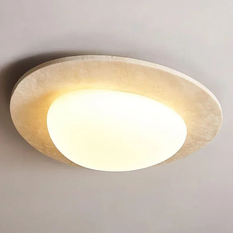 Plafonnier Ovale Verre Opalin Blanc Épuré Design Moderne - Salle de Bain Salon Chambre — Aristide