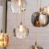 Suspension Globe Verre Fumé et Transparent Éclatant Boule - Cuisine Salon Salle à Manger — Cristina