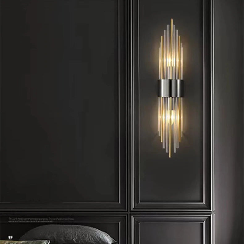Applique Murale Cylindre Laiton Doré Art Déco Dorée - Chambre Salle de Bain Salon — Fuseau
