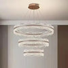 Lustre Suspension Anneaux Cristal Texturé et Métal Doré - Salon Salle à Manger — Arcus