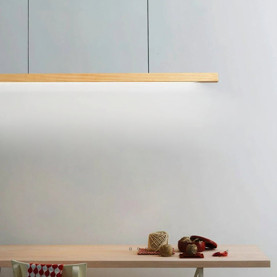Suspension Barre Bois Naturel Minimaliste Design - Cuisine Chambre Salon — Linéo