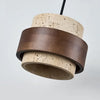 Suspension Cylindre Bois Foncé et Béton Brut - Chambre Salon Cuisine — Fuseau