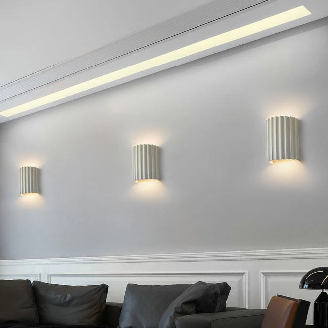 Applique Murale Cylindre Bois Texturé Minimaliste Design Moderne - Chambre Salle de Bain Salon — Colure