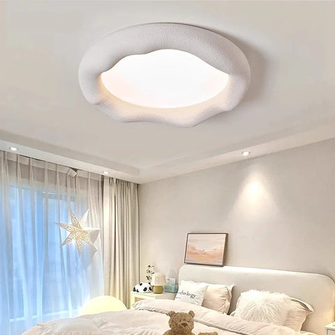 Plafonnier Anneau Plâtre Blanc Minimaliste Design Moderne - Salle de Bain Salon Chambre — Ringa