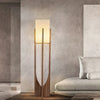 Lampadaire Géométrique Bois Naturel Minimaliste Design - Salon Bureau Chambre — Hexo
