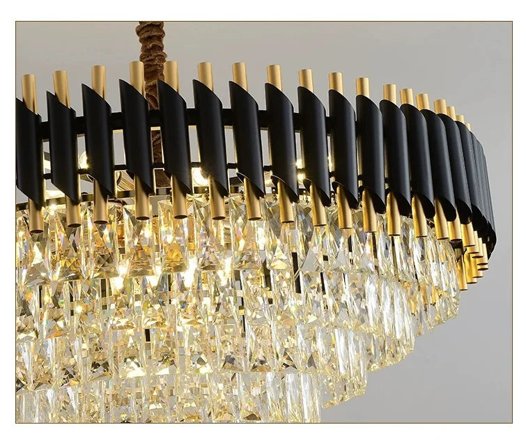 Mafalda Cascade Cristal et Métal Noir et Doré B