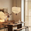 Suspension Anneaux Tissu Crème Minimaliste Design - Chambre Salon Cuisine — Onyx