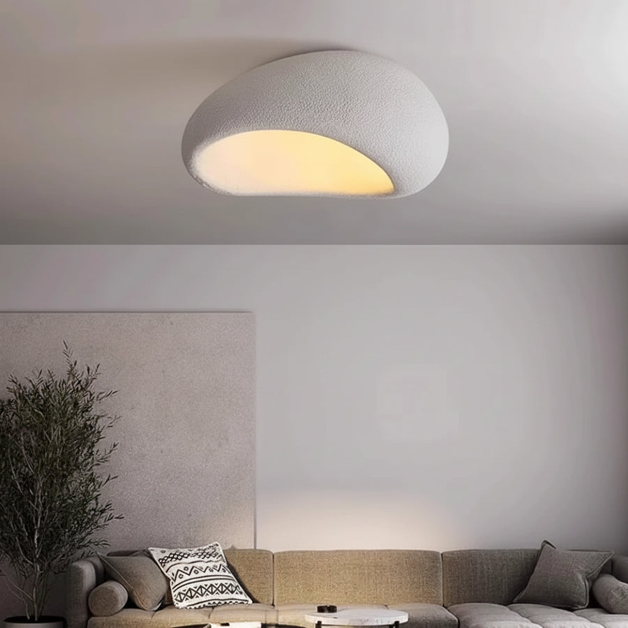 Plafonnier Coquillage Plâtre Blanc Minimaliste Design Moderne - Salle de Bain Salon Chambre — Flambeau