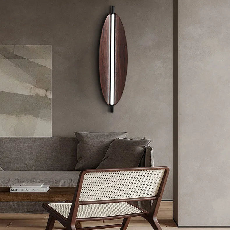 Applique Murale Ovale Bois Naturel Minimaliste Design Moderne - Chambre Salle de Bain Salon — Ovalo